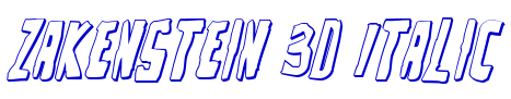 Zakenstein 3D Italic шрифт